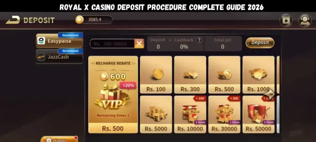 Royal X Casino Deposit Procedure